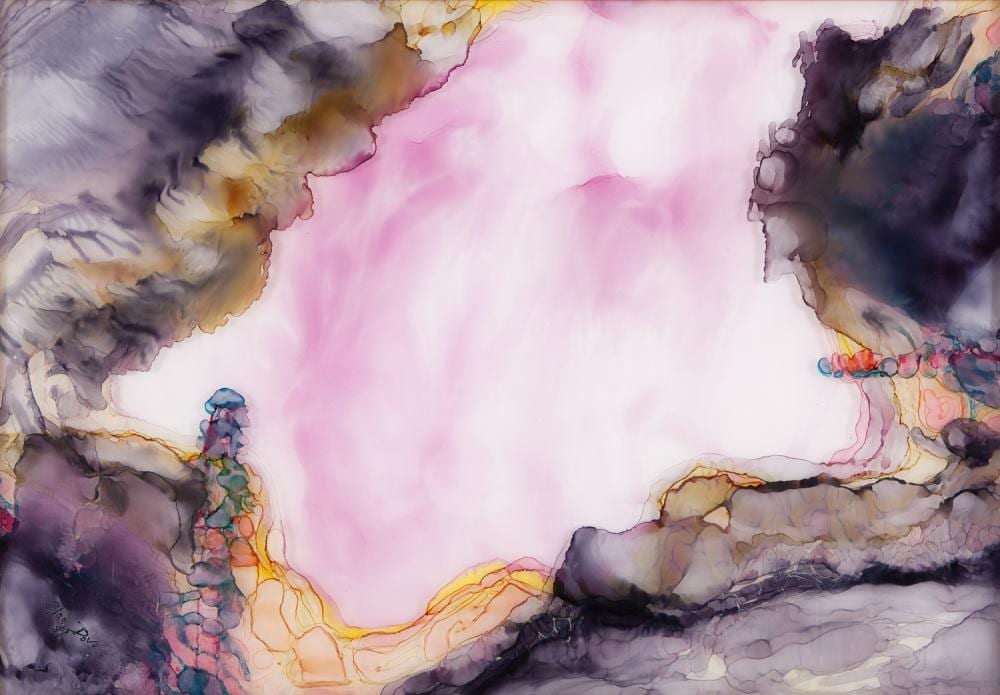 Gladys M. Dove comparable auction result: gladys dove dream bay mineral inks on perspex