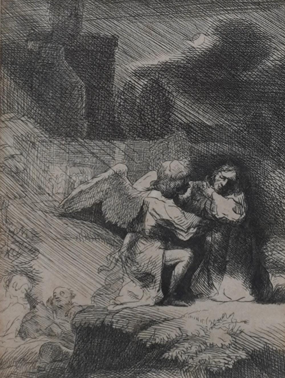 Ignace Joseph de Claussin comparable auction result: ignace joseph de claussin 1795 1844 after rembrandt christ in the garden of olives etching frame 12 1 2 x 10 in 31 8 x 25 4 cm