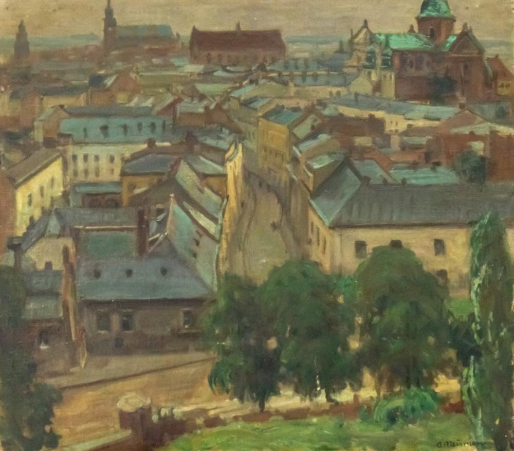 Abraham Neumann comparable auction result: abraham neumann polish 1873 1942 krakow landscape oil on canvas mounted on board