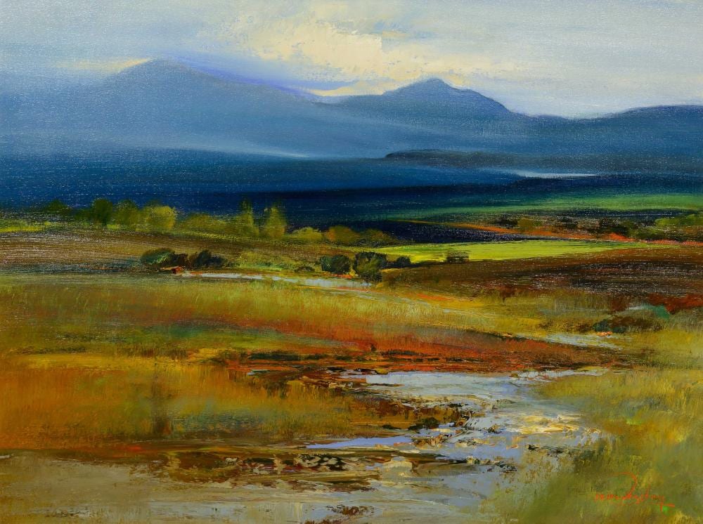 Derric van Rensburg comparable auction result: derric van rensburg sa born 1952 oil foothills drakensberg mzimkulu river signed titled verso 88 x 118
