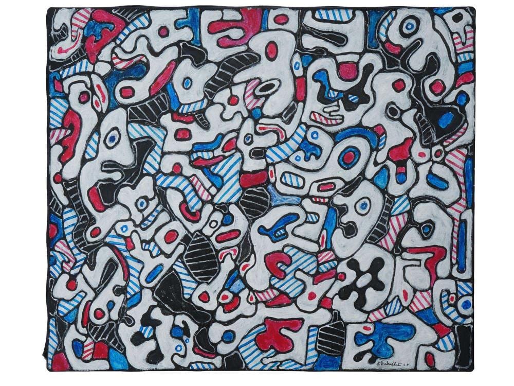 ATTRIBUTED TO JEAN DUBUFFET FRENCH ACRYLIC PAINTING sold by Antique Arena Inc, lot 94 — auction record photograph