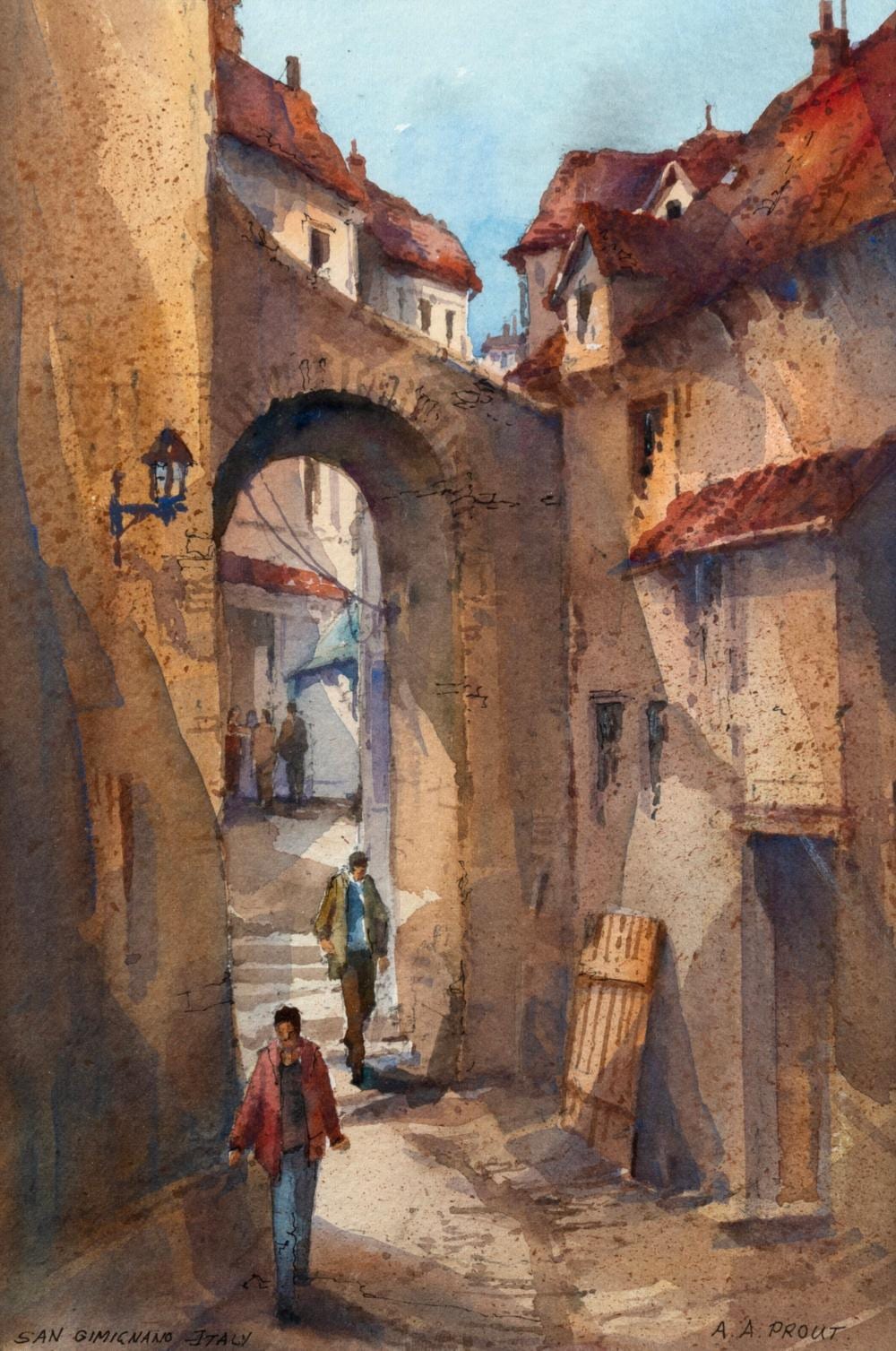 Anthony A. Prout comparable auction result: anthony a prout 1946 san gimignano italy watercolour signed lower right a a prout 27 x 18cm 47 x 37cm overall