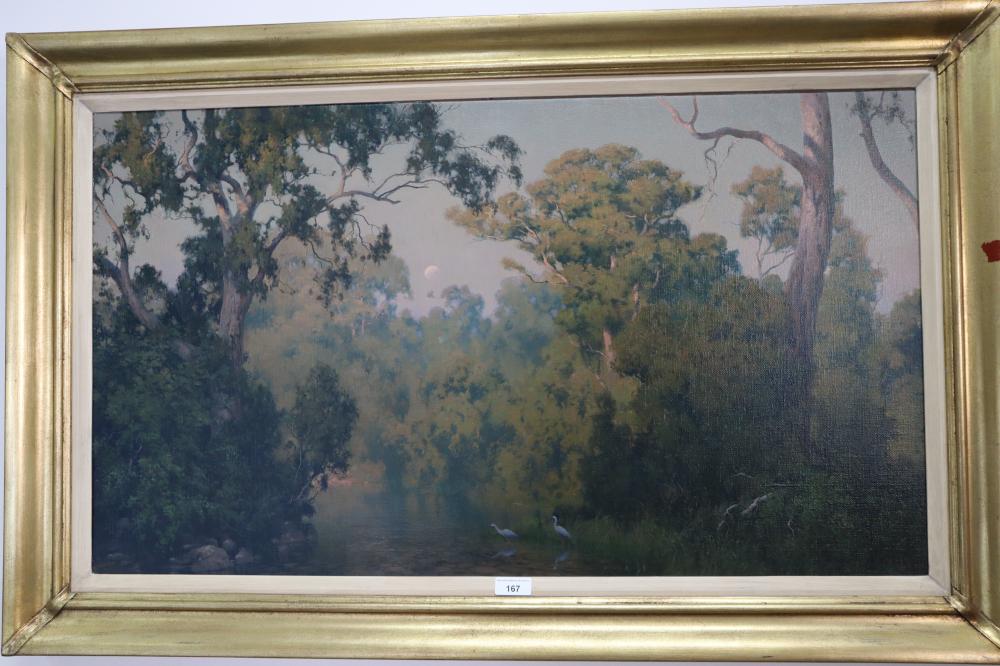 Graham Cox comparable auction result: graham cox australian 1941 moonrise over wanno