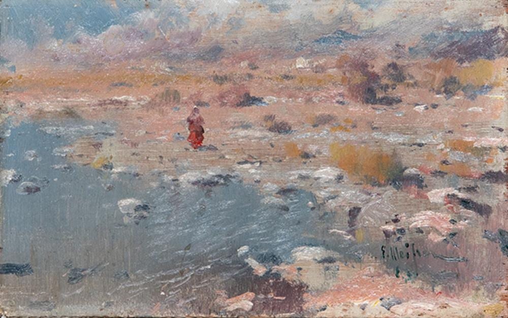 Eliseo Meifren y Roig comparable auction result: eliseo meifr n paisaje con mujer paseando