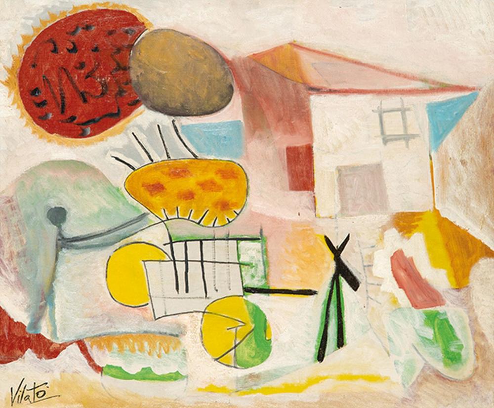 javier vilat la casa del tejado rojo · Subastas Segre · 2024-05-21 Xavier Vilato Ruiz comparable auction result: javier vilat la casa del tejado rojo