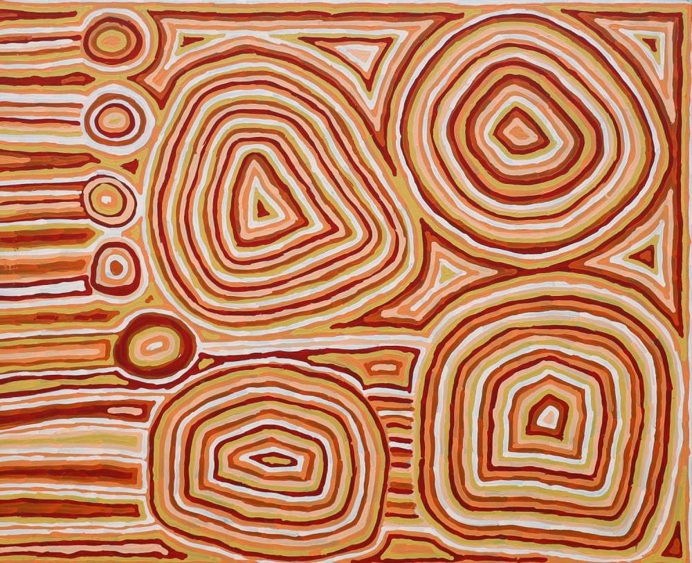 felicity robertson nampitjinpa soakage acrylic on linen comes with certificate of authenticity painted in 2023 artwork is stretched ready to hang 99cm x 120cm · Ozbid Auctions · 2024-05-19 Felicity Robertson comparable auction result: felicity robertson nampitjinpa soakage acrylic on linen comes with certificate of authenticity painted in 2023 artwork is stretched ready to hang 99cm x 120cm
