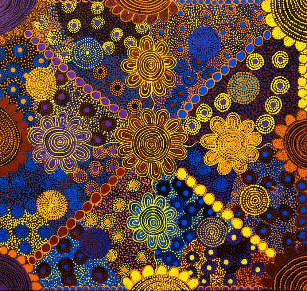 Helen Pula Rubuntja comparable auction result: helen rubuntja native bush seeds acrylic on canvas painted in 2021 comes with certificate of authenticity artwork is stretched and ready to hang 95cm x 90cm