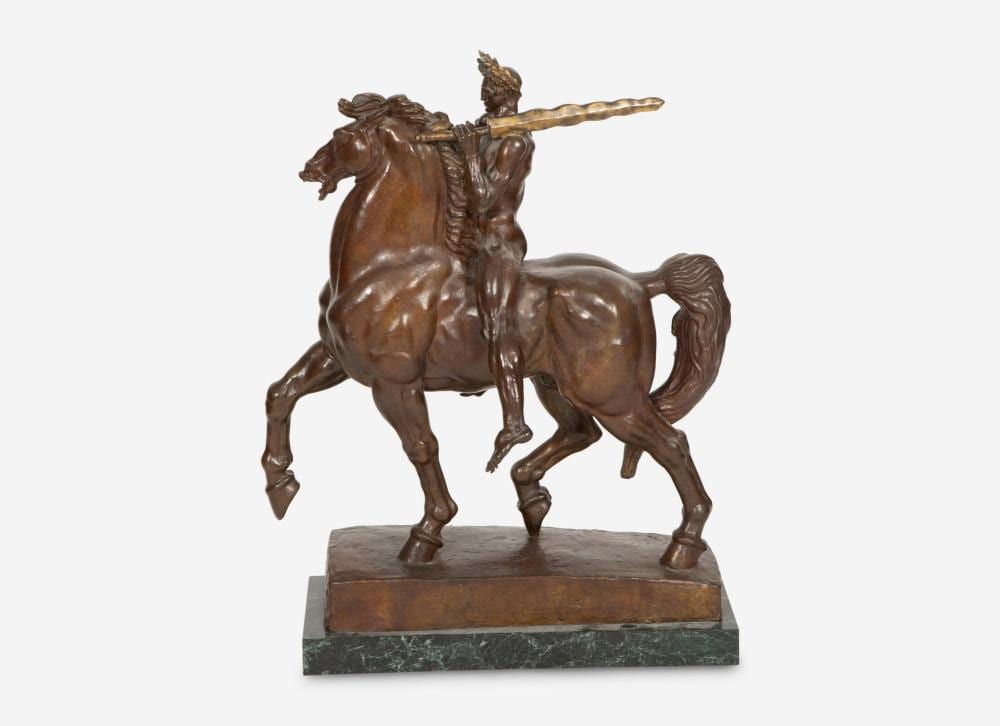 Donald DeLue comparable auction result: donald de lue american 1897 1988 alexander astride bucephalus