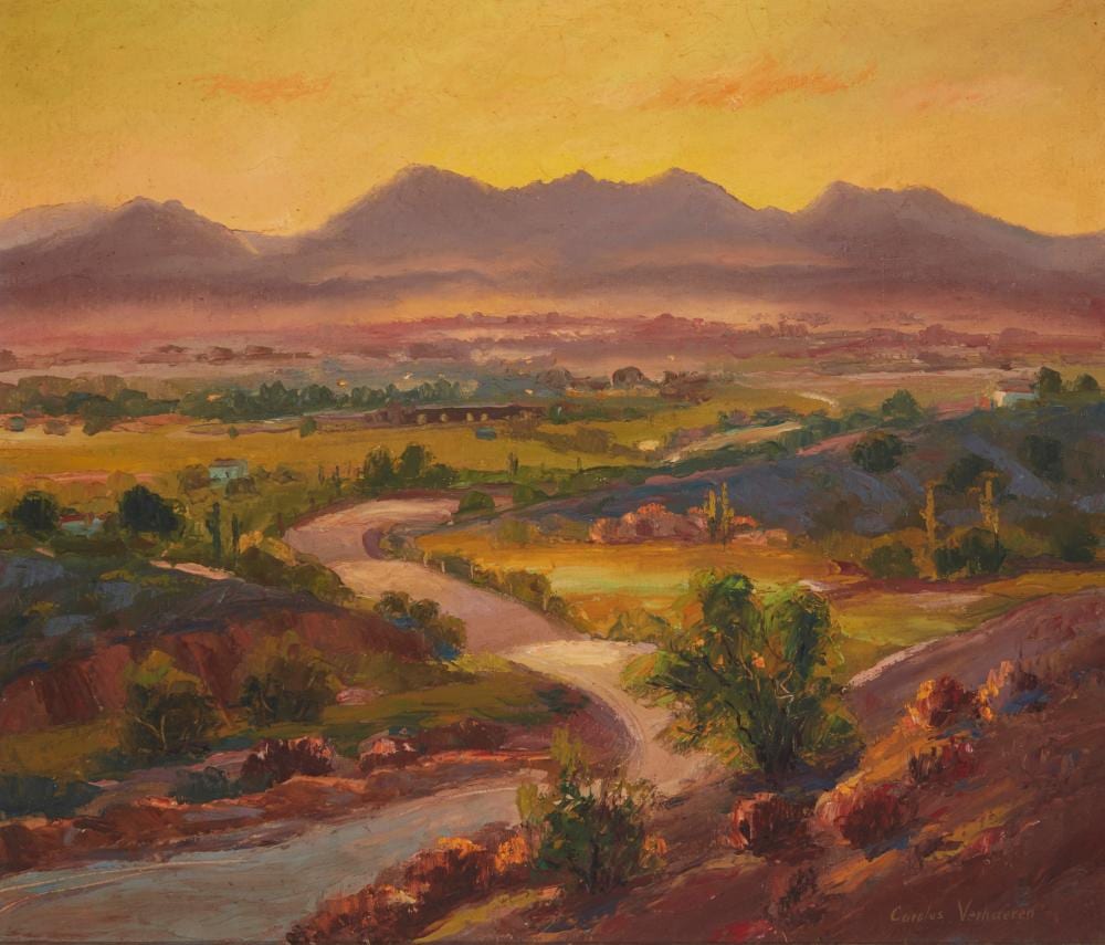 Carolus Verhaeren comparable auction result: carolus verhaeren 1908 1956 tucson mountains from river road