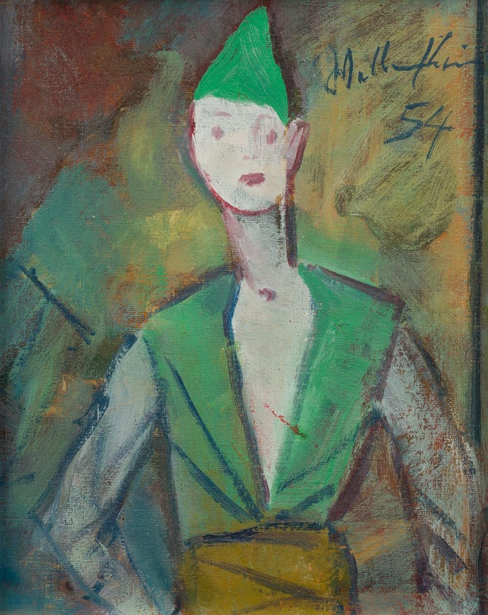Walter Wellenstein comparable auction result: walter wellenstein knabe mit gr ner weste 1954