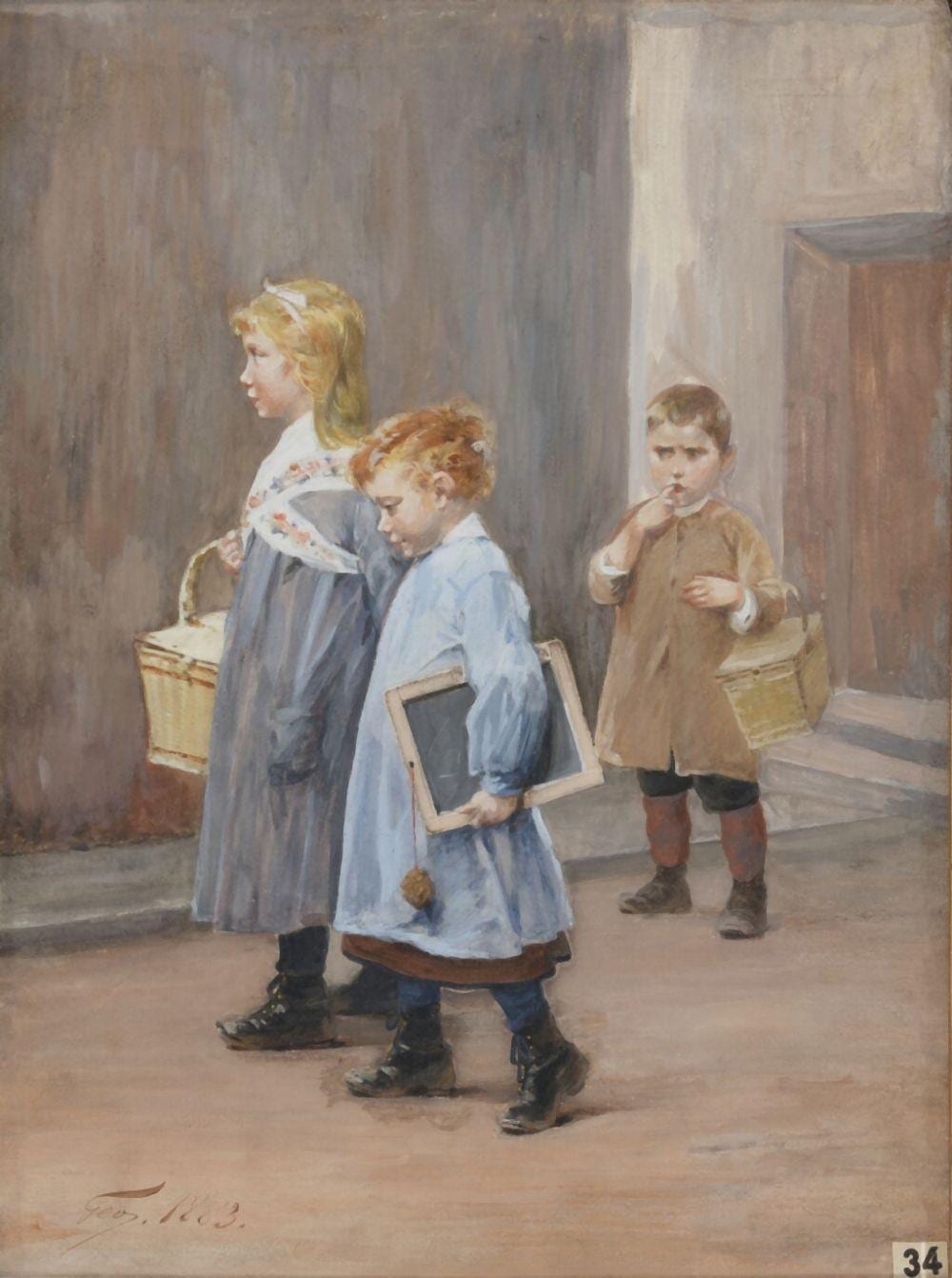 Jean (1853) Geoffroy comparable auction result: walking to school