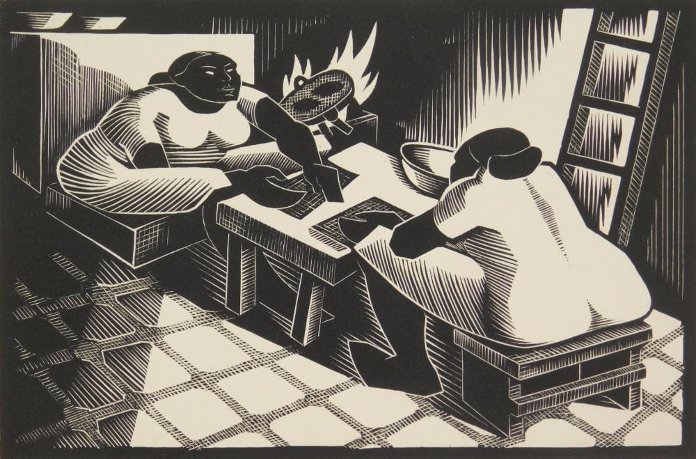 Olin Dows comparable auction result: olin dows american 1904 1981 woodblock