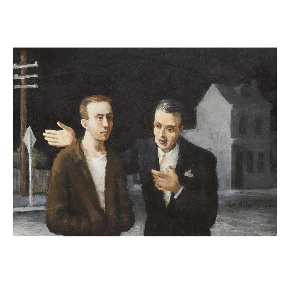 Tom Alberts comparable auction result: tom alberts b 1962 crossroads 1991 oil on board 20 x 27 5cm 40 5 x 48 5cm framed
