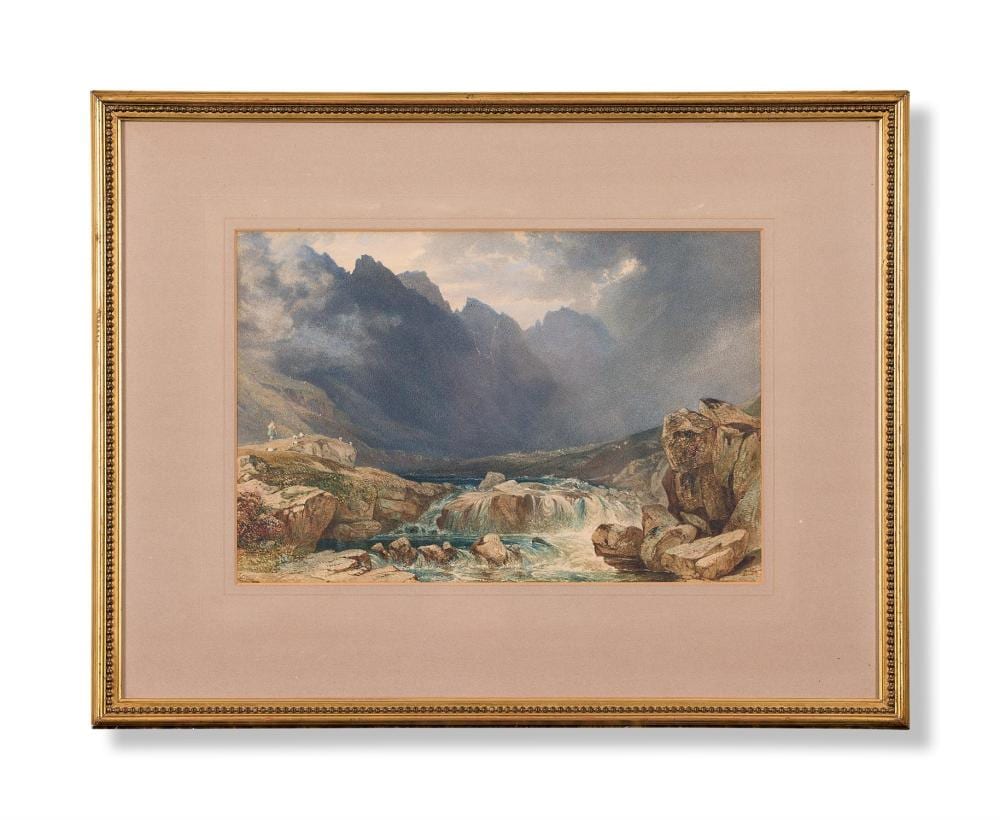 William Andrews Nesfield comparable auction result: william andrews nesfield british 1793 1881 a mountainous landscape with a river in spate
