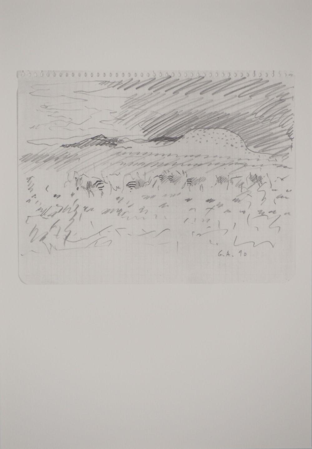Gilles Aillaud comparable auction result: gilles aillaud paysage avec z bres