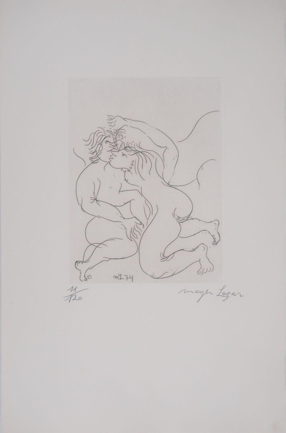 meyer lazar cantique des cantiques etreinte amoureuse · TGP Auction · 2024-06-16 Meyer Lazar comparable auction result: meyer lazar cantique des cantiques etreinte amoureuse