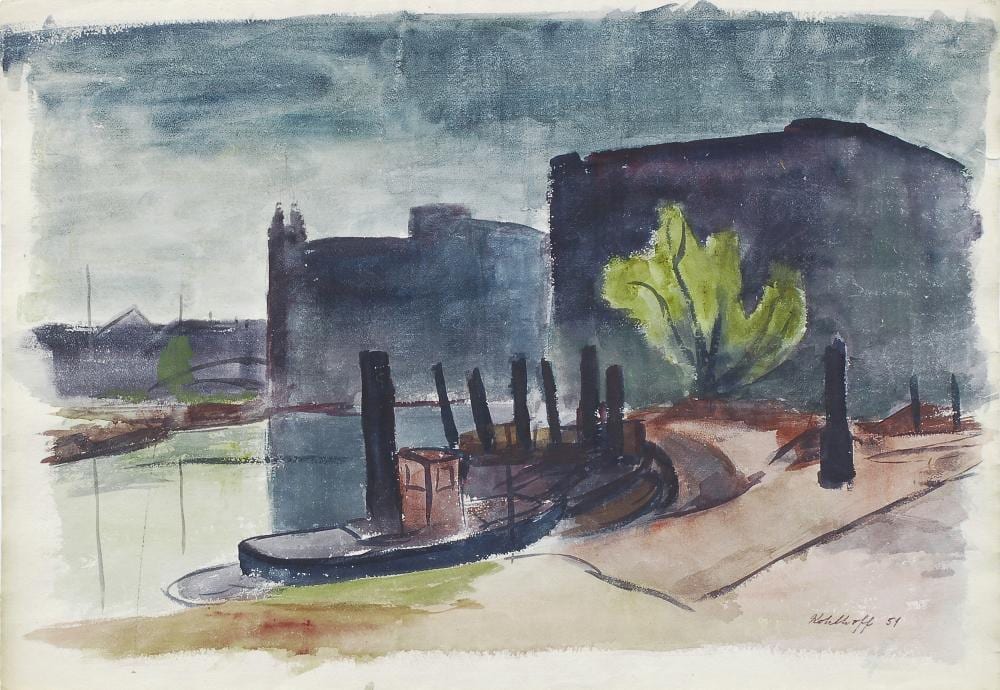 walter kohlhoff uferpromenade in berlin 1951 · Schmidt Kunstauktionen Dresden OHG · 2024-06-15 Walter Kohlhoff comparable auction result: walter kohlhoff uferpromenade in berlin 1951