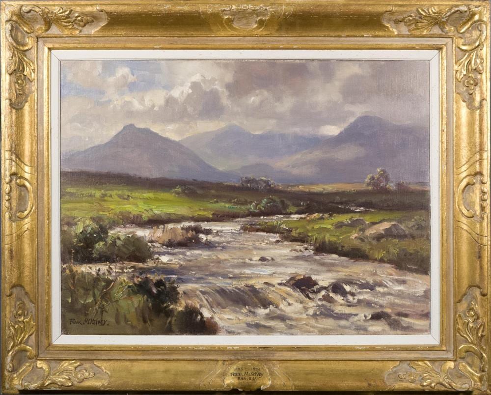 Frank McKelvey comparable auction result: frank mckelvey oil an ulster landscape