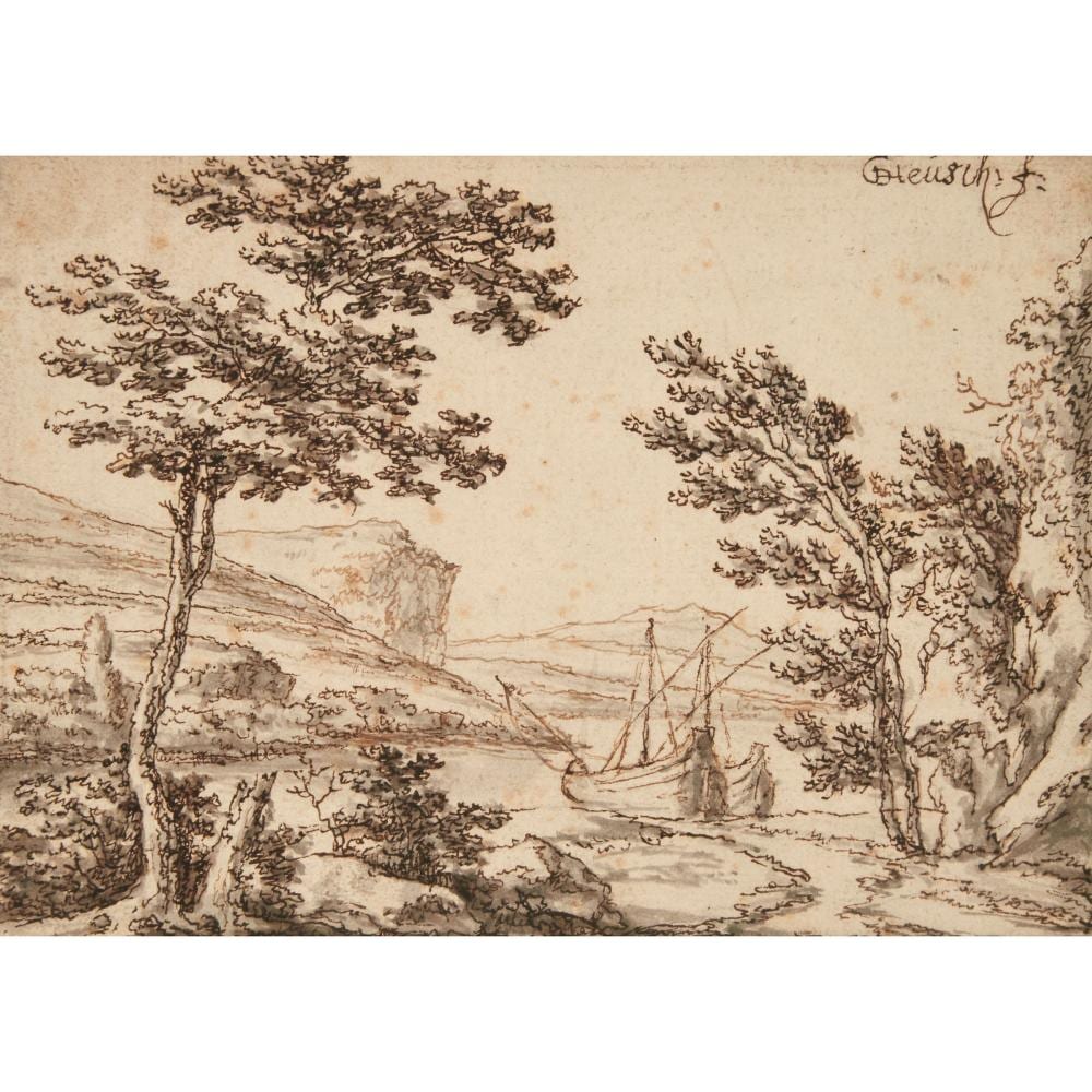 Willem de Heusch comparable auction result: willem de heusch 1625 1692 landscape with boats