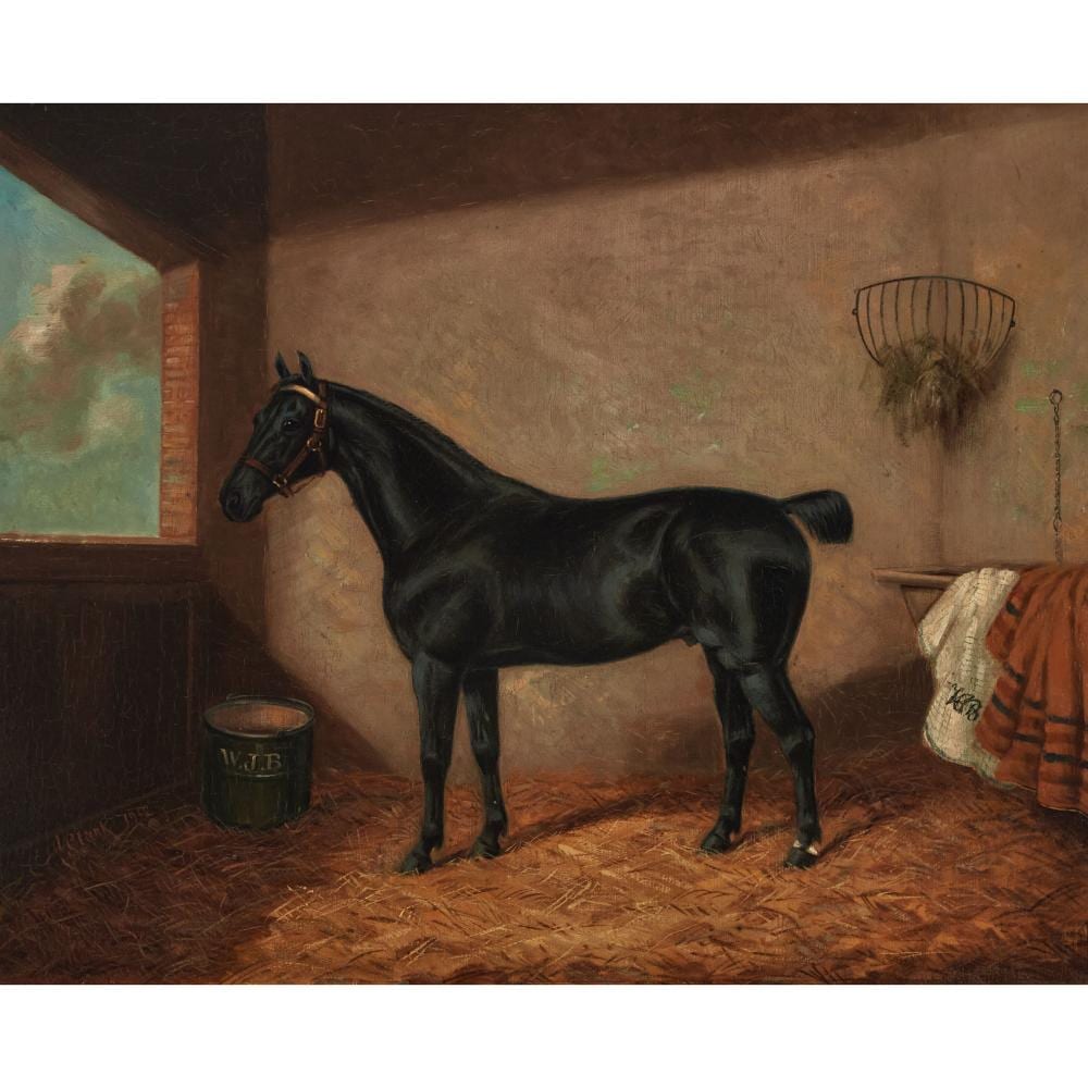 Frederick Albert Clark comparable auction result: frederick albert clark 1869 1954 hunter in a stable 1912