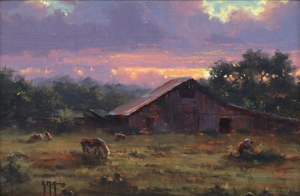 Kenny McKenna comparable auction result: kenny mckenna b 1950 western landscape painting dusk