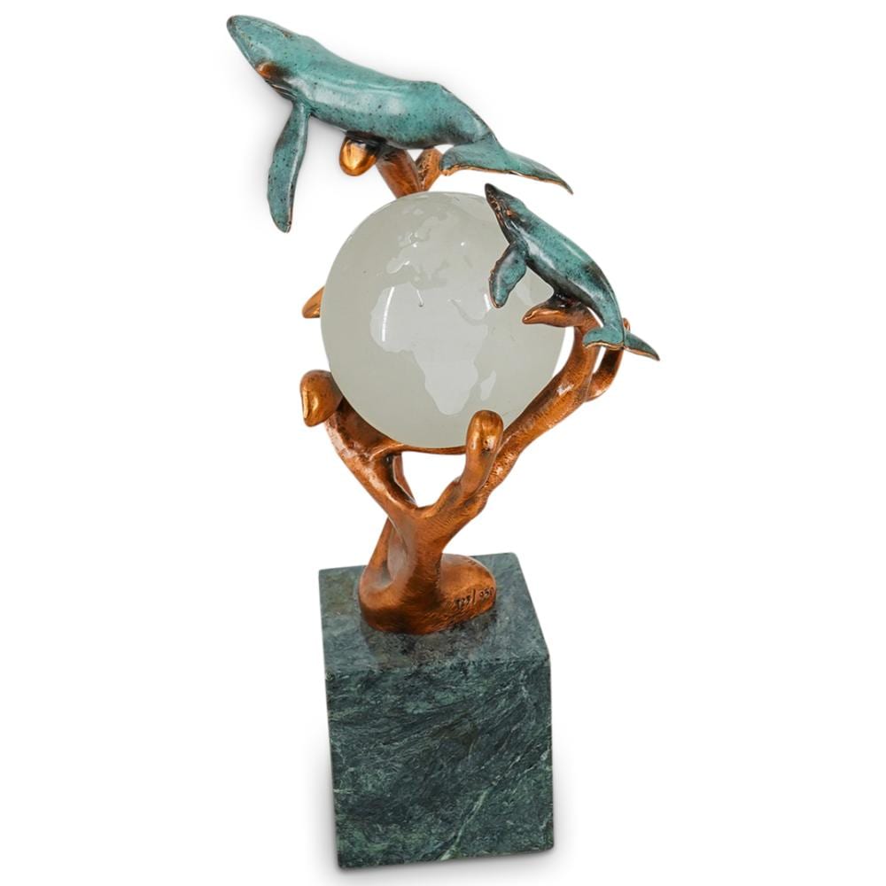 Kitty Cantrell comparable auction result: kitty cantrell fragile planet artist signed bronze glass marble sculpture
