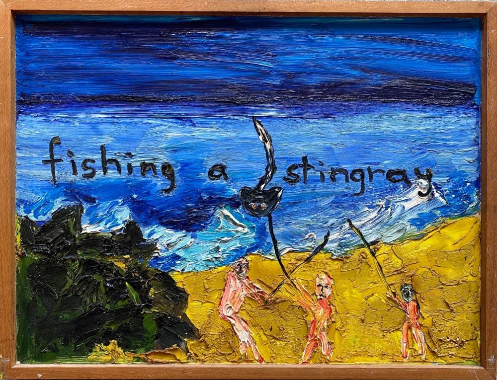 Davida Allen comparable auction result: davida allen 1951 australia fishing stingray 2 sided