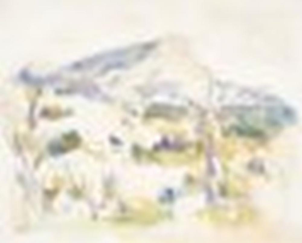 Paul Cézanne (1839-1906) La Montagne Sainte-Victoire vue des Lauves waterco comparable sale