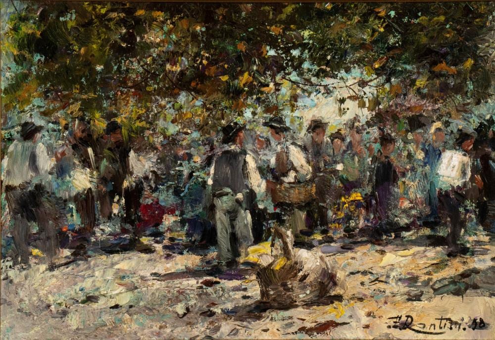 Ferruccio Rontini comparable auction result: ferruccio rontini firenze 1893 livorno 1964 coloni al mercato