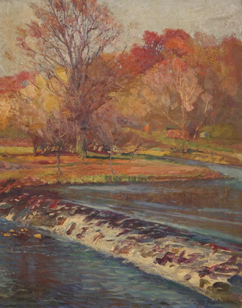 Stanley Massey Arthurs comparable auction result: stanley massey arthurs american 1877 1950 falls on the brandywine