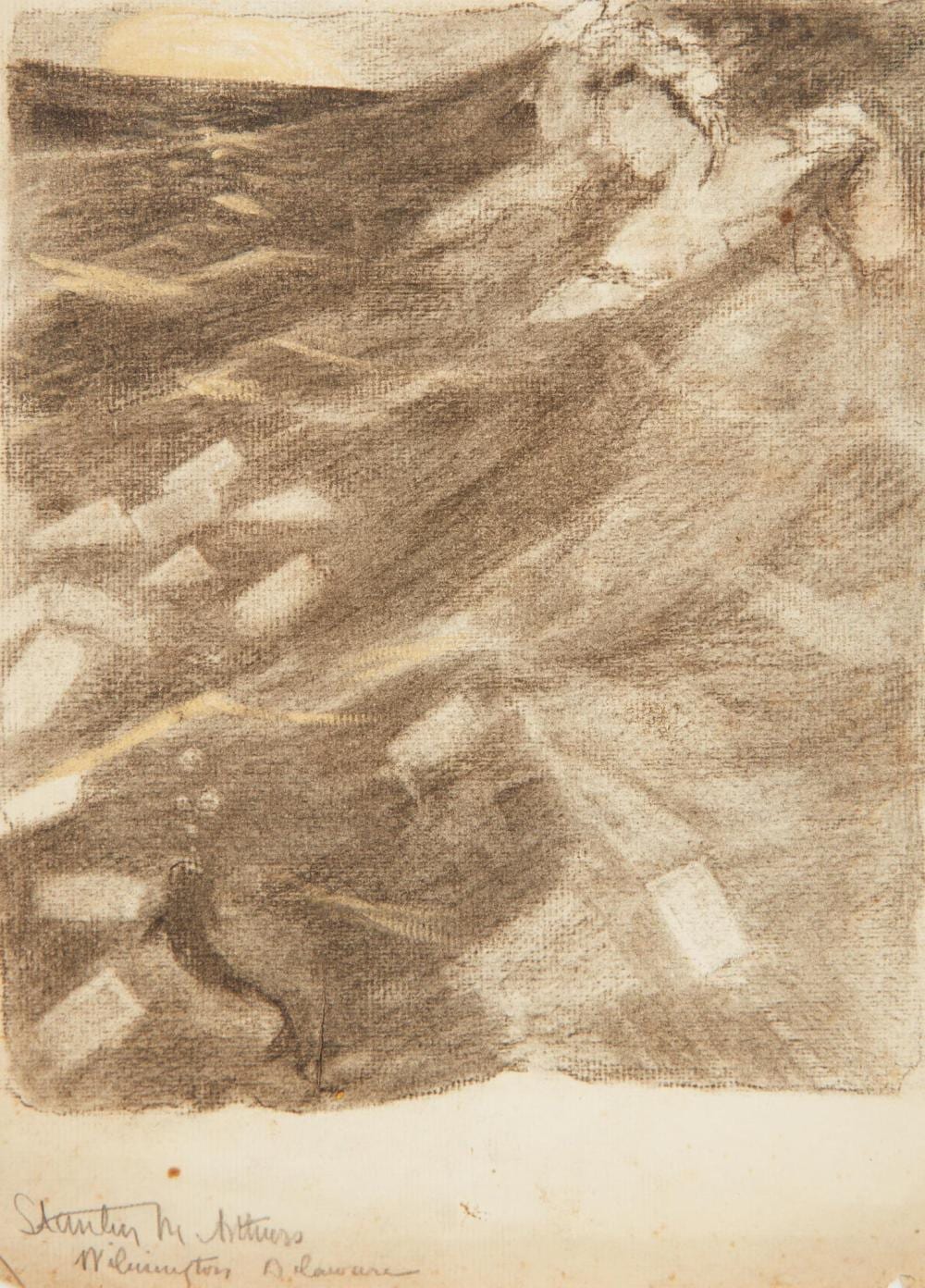 Stanley Massey Arthurs comparable auction result: stanley massey arthurs american 1877 1950 bathing in the dark sea