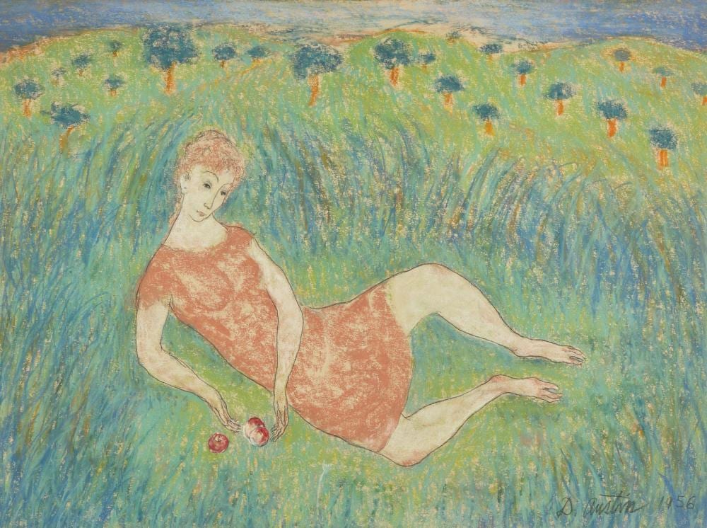 Darrel Austin comparable auction result: darrel austin american 1907 1994 girl resting in a meadow