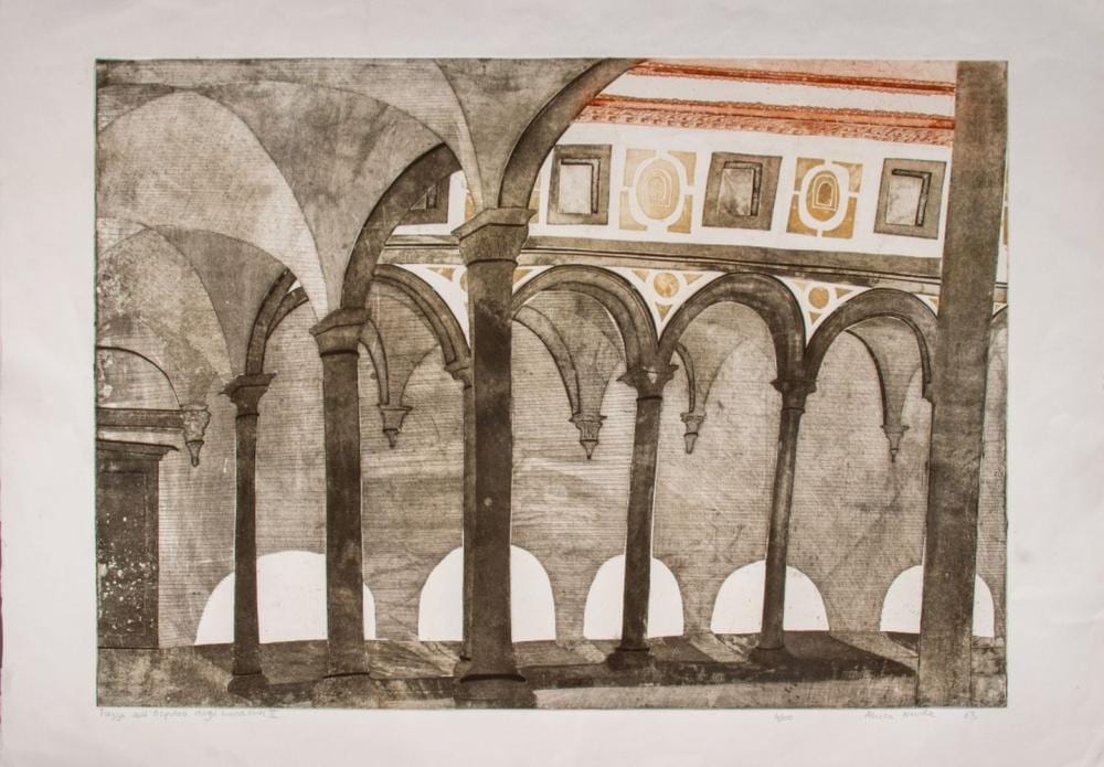 Alison Neville comparable auction result: alison neville piazza dell ospidale engraving