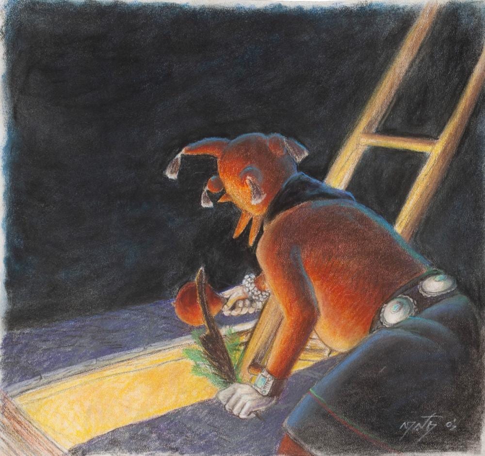 Neil David comparable auction result: neil david native america hopi b 1944