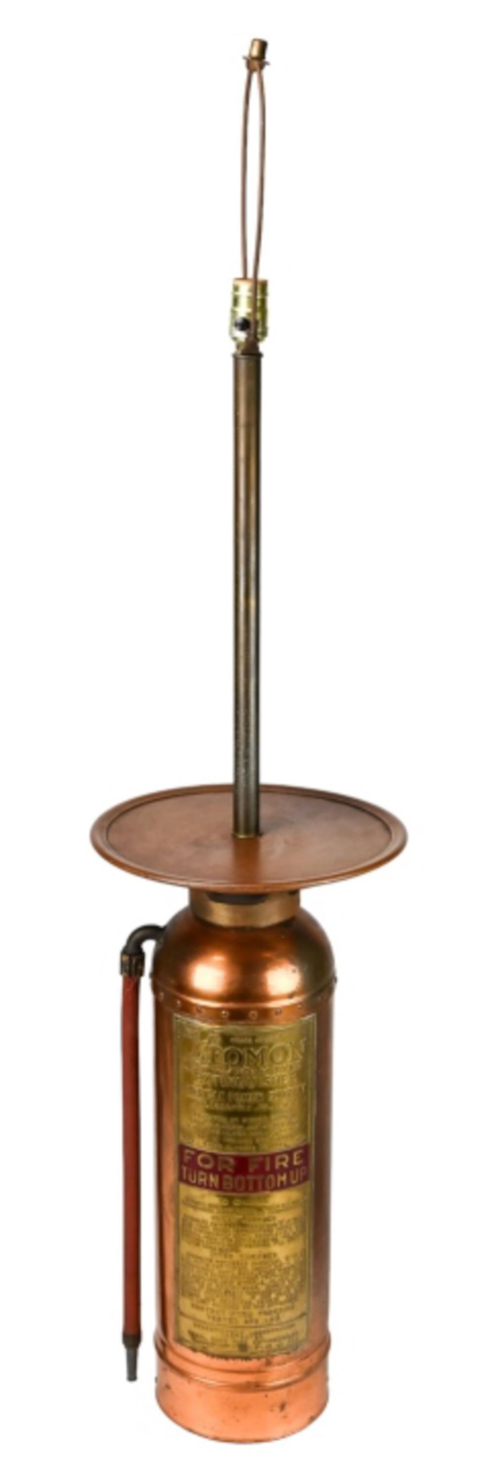 Antique Copper Fire Extinguisher Table Lamp sold by Greenwich Auction, lot 367 — auction record photograph