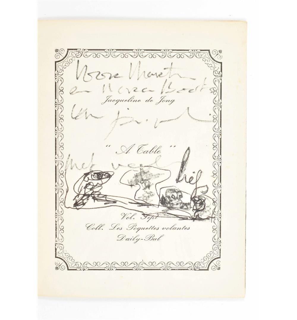 Jacqueline de Jong comparable auction result: jacqueline de jong artists book catalogues and cards