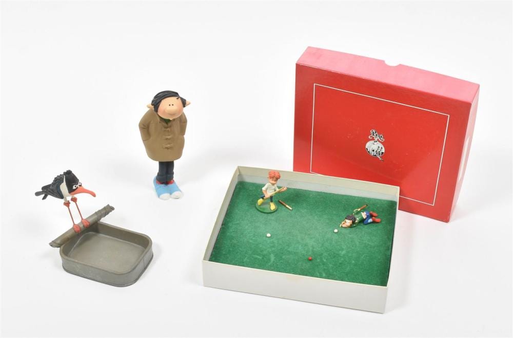 franquin a three gaston figurines · Zwiggelaar Auctions · 2024-06-18 Jules Joseph Etienne Colmia comparable auction result: franquin a three gaston figurines