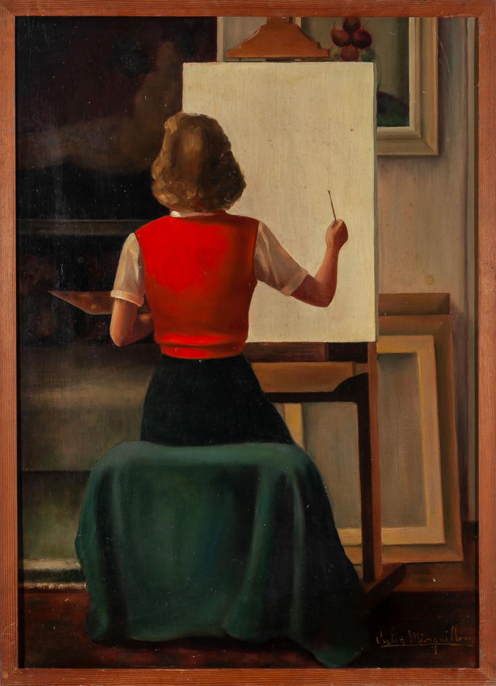 Julia Minguillón comparable auction result: julia minguill n lugo 1906 madrid 1965 self portrait from the back