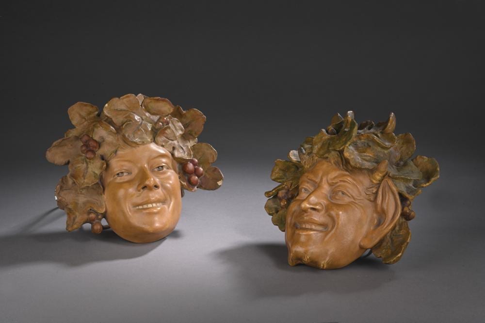 Antonin Larroux comparable auction result: antonin larroux 1859 1913 et manufacture goldscheider bacchus et satyre vers 1900