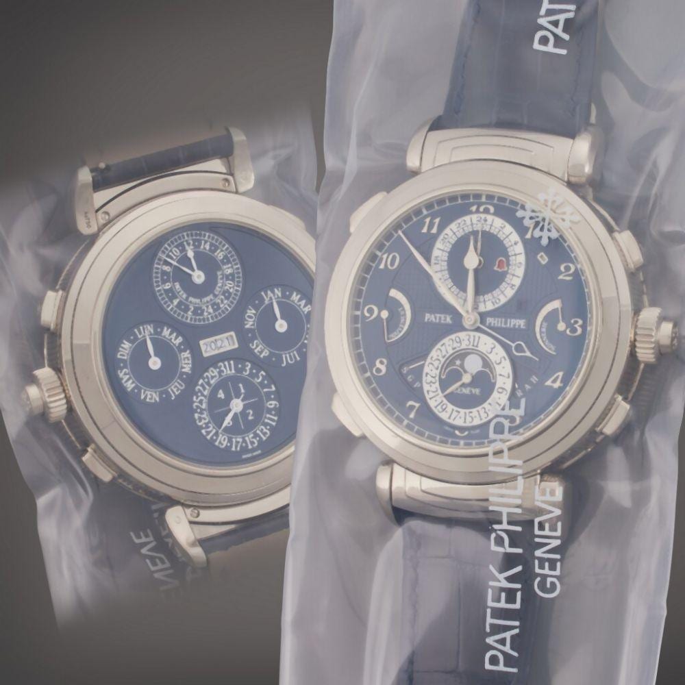 Reference 6300G-010 Grandmaster Chime | An impressive white gold double face wristwatch featuring 20 complications, Owned by Sylvester Stallone, Circa 2021 comparable sale