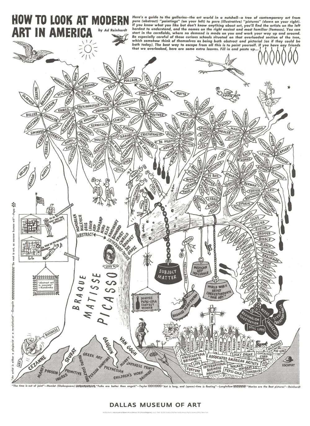 Ad Reinhardt comparable auction result: ad reinhardt how to look at modern art in america 2012 offset lithograph 33 x 24