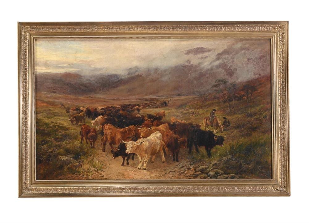 Henry Garland comparable auction result: henry garland scottish 1834 1913 highland landscape and cattle