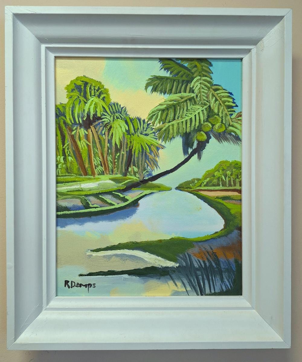 rodney demps 20x16 palms on the river oil painting · Florida Art Auction · 2024-06-08 Rodney Demps comparable auction result: rodney demps 20x16 palms on the river oil painting