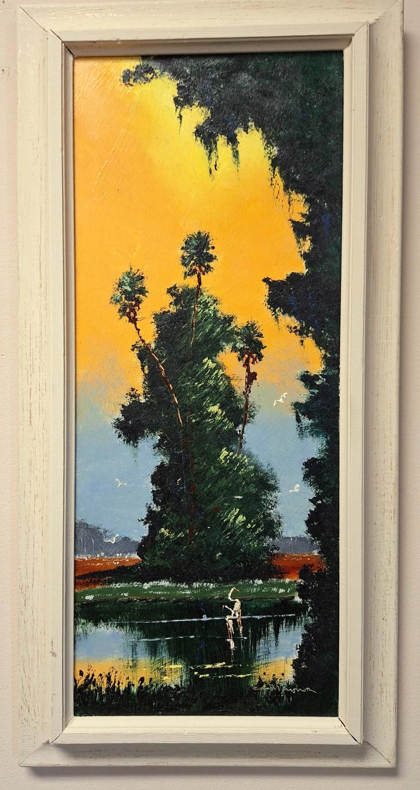 John Maynor comparable auction result: john maynor 24x10 sunset palm hammock oil painting