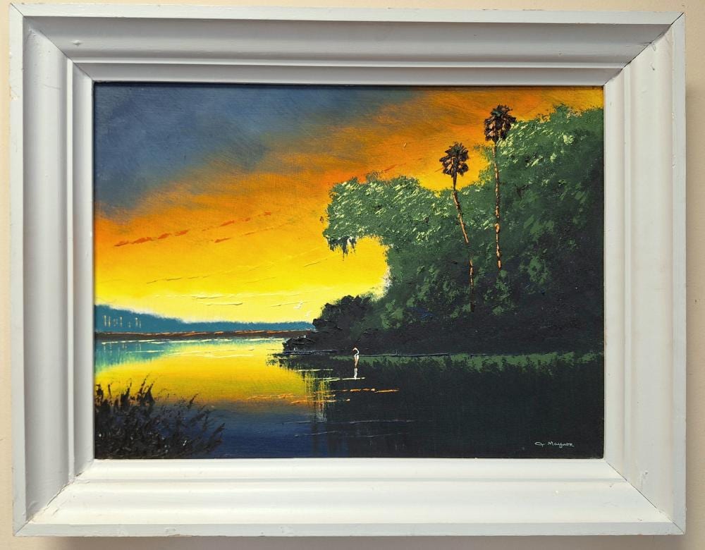 John Maynor comparable auction result: john maynor 18x24 sunset backwaters 2x signed oil painting