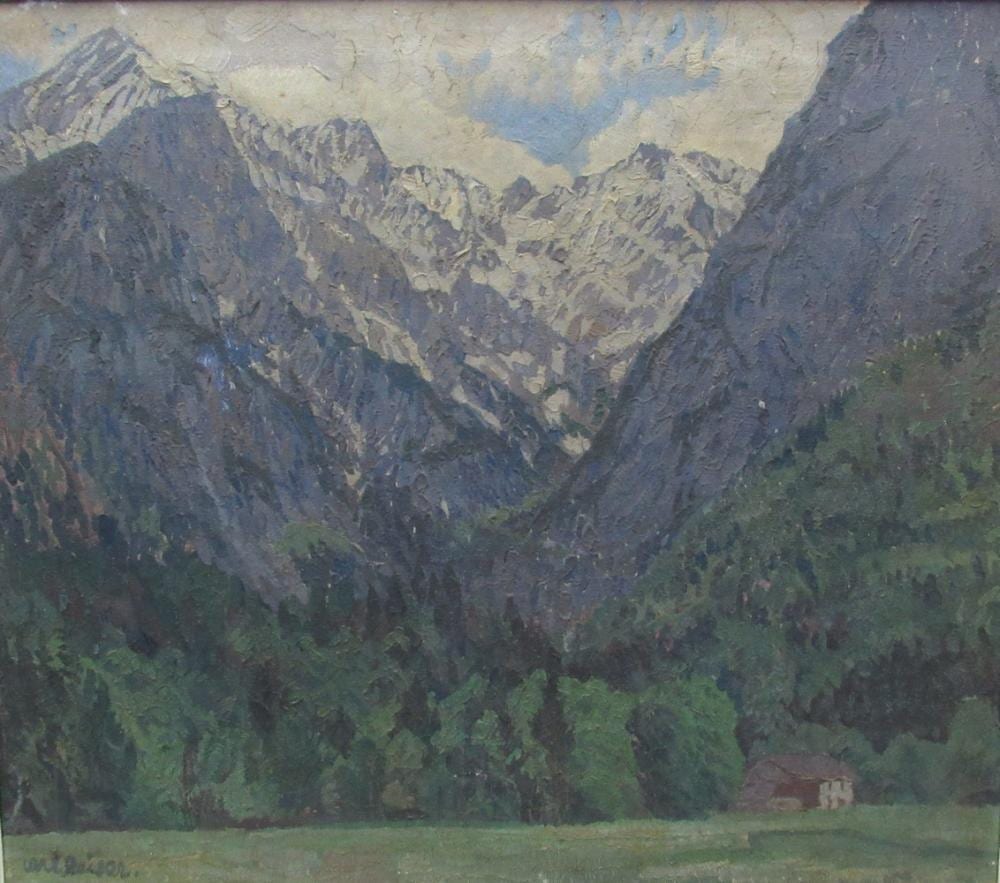 Carl Reiser comparable auction result: carl reiser 1877 1950 landscape of the snowy alps
