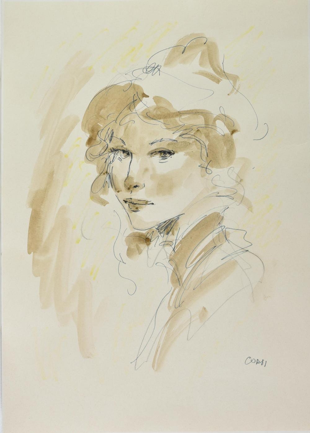 Carlo Corsi comparable auction result: carlo corsi 1879 1966 volto tecnica mista su c