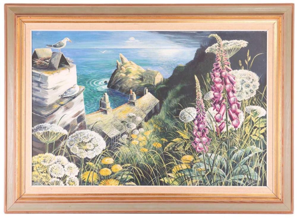 Stuart Maxwell Armfield comparable auction result: stuart maxwell armfield 1916 2000 a view of polperro signed stuart armfield lower right tempera on board 60 x 90 cm framed 80 5 x 111 cm