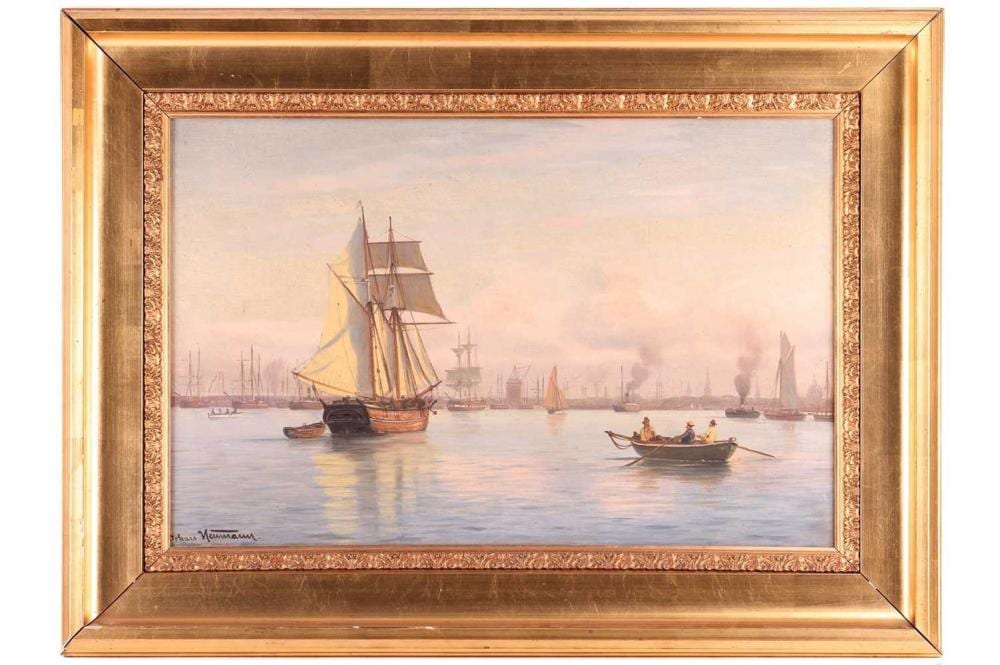 Johan Jens Neumann comparable auction result: johan jens neumann danish 1860 1940 disembarking at the port of copenhagen signed johan neumann lower left oil on canvas 43 5 x 67 cm framed 65 5 x 89 cm