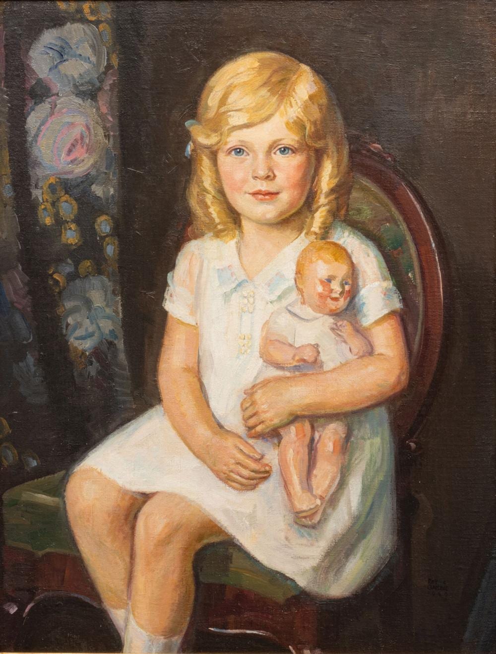 Roy C. Gamble comparable auction result: roy c gamble american detroit 1887 1972 oil on canvas portrait of mary francis peez h 32 w 24 5